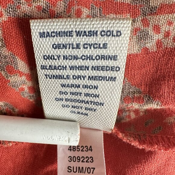 Y2K Old Navy Halter Midi Dress Womens 16 Plus Rust Red Floral Linen Resort NWT‎ - Picture 14 of 15